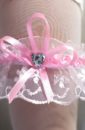 Подвязка невесты розовая с розовой ленточкой