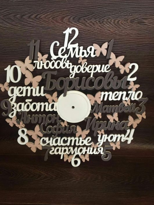Часы Фамильные настенные из дерева под заказ