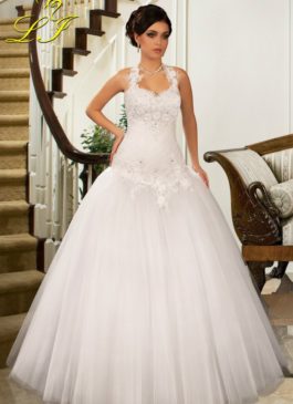 Платье свадебное "Принцесса" белого цвет 42,44,46 размер с заниженной талией
