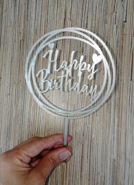 Топпер "Happy Birthday" из оргстекла