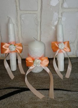 Свечи Семейный очаг для  свадьбы в персиковом цвете