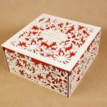 Подарочная коробка из мдф со снежинками "Счастья в Новом году!" 25*25*12 см