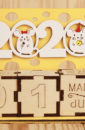 Календарь "2020" с мышками 13,5*5,5*10,5 Фанера 3мм