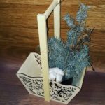 Корзинка со снежинками 24*13*36 см  фанера.