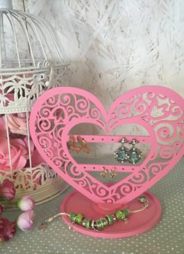 Подставка "Сердце" для ювелирных украшений для девушки розового цвета  В НАЛИЧИИ