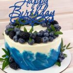Топпер  из синего оргстекла "Happy Birthday"   под заказ