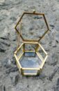 Шкатулка "Geometria" 7,5*6,5*5 см из стекла и металла для колец цвет "под золото" В НАЛИЧИИ