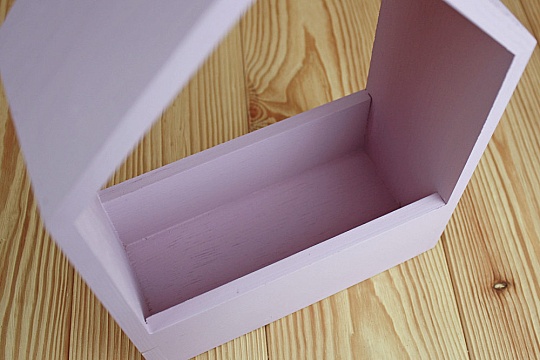 Подарочный ящик-домик (20,5*10*30,5) Дерево, окрашен. цвет лаванда