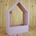 Подарочный ящик-домик (20,5*10*30,5) Дерево, окрашен. цвет лаванда
