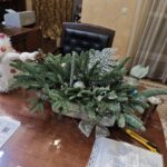 Интерьерная композиция из нобилиса светящаяся с гирляндой на батарейках